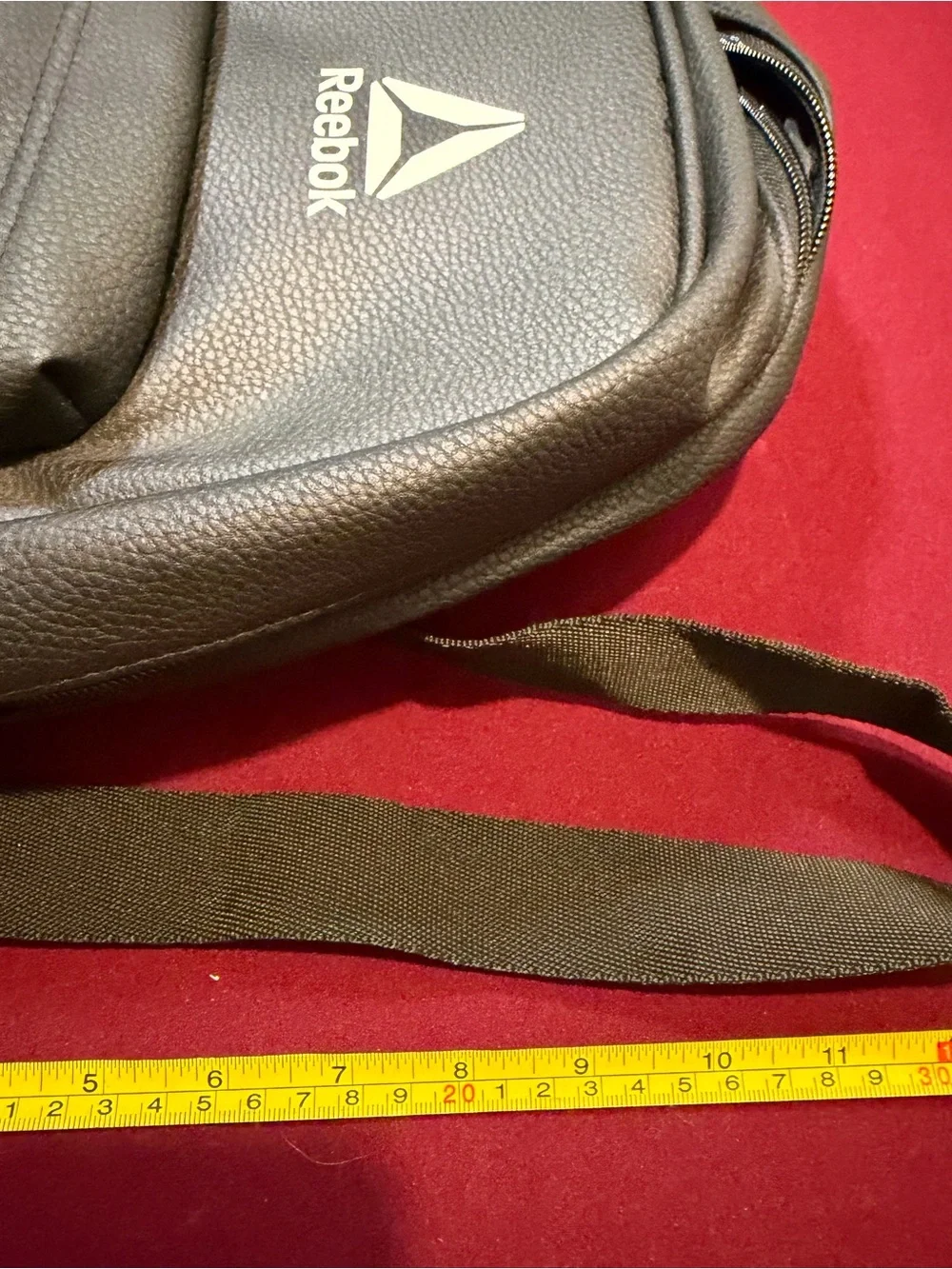 Reebok Black Textured Sling Bag with White Logo